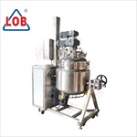 Tangki Pencampuran dengan Pengangkat Hidrolik dan Homogenizer Bagian Bawah / Stainless Blending Tank
